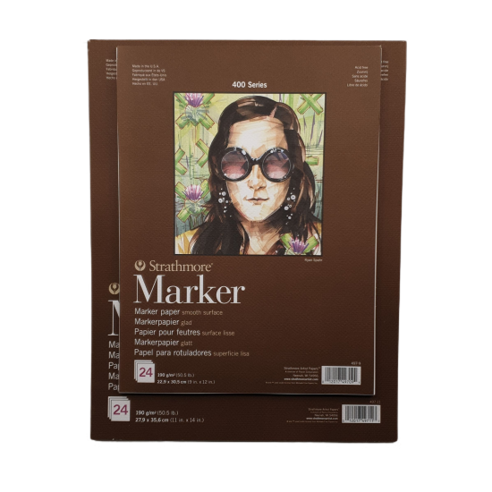 Strathmore A3 Pad Marker ( 27.9X35.6 CM x 15 sheets) 300 g/m2 silky smooth surface white paper color 400 Series Heavyweight (14*11 IN)